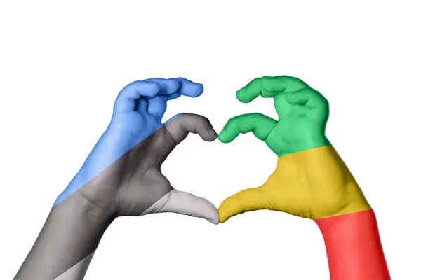 Estonia Republika Konga Serce Gest Ręczny Serca Ścieżka Klipu — Zdjęcie stockowe