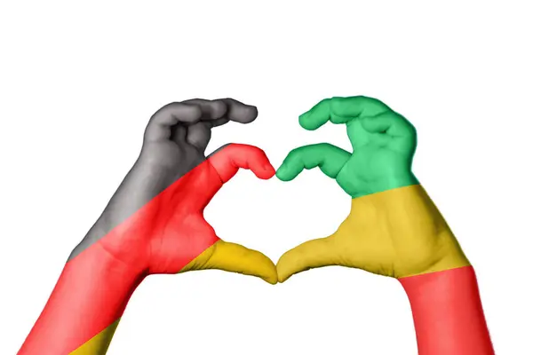 Germany Republic Congo Heart Hand Gesture Making Heart Clipping Path — Stock Photo, Image