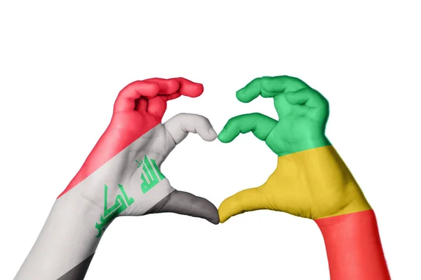 Irakische Republik Kongo Herz Handbewegung Die Herz Macht Clipping Path — Stockfoto