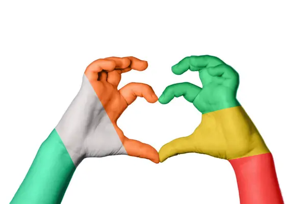 Ierland Republiek Congo Hart Hand Gebaar Maken Hart Knippad — Stockfoto