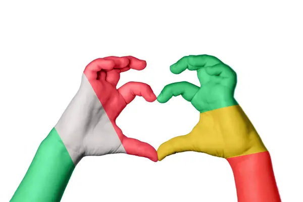 Itália República Congo Coração Gesto Mão Fazendo Coração Clipping Path — Fotografia de Stock