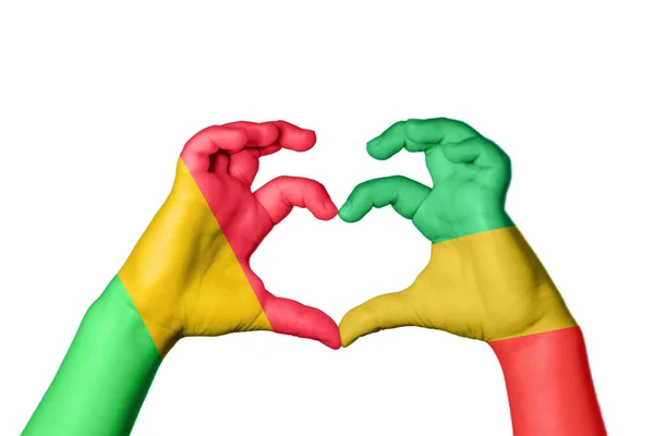 Mali Republic Congo Heart Hand Gesture Making Heart Clipping Path — Stock Photo, Image