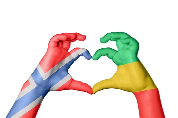 Noruega República Congo Coração Gesto Mão Fazendo Coração Clipping Path — Fotografia de Stock