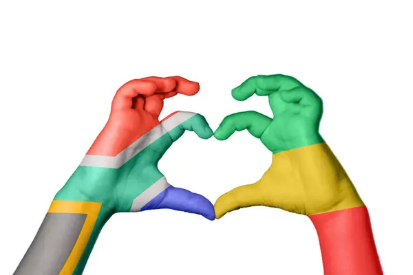 南非共和国Heart Hand Gesture Making Heart Clipping Path — 图库照片