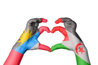 Antigua ve Barbuda Sahra Arap Demokratik Cumhuriyeti Kalbi, El hareketi kalp yapma, Kırpma Yolu