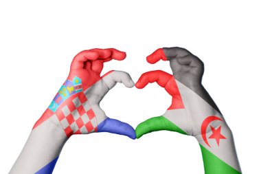 Hırvatistan Sahra Arap Demokratik Cumhuriyeti Kalbi, El hareketi, kalp yapma, Kırpma Yolu