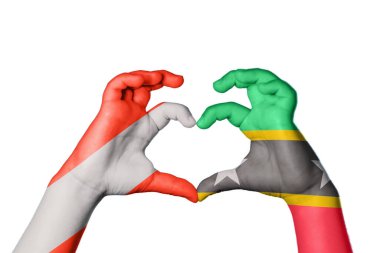 Avusturya Saint Kitts ve Nevis Heart, El hareketi kalp yapma, Kırpma Yolu