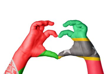 Belarus Saint Kitts ve Nevis Heart, El hareketi kalp yapma, Kırpma Yolu