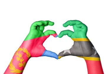 Eritrea Saint Kitts ve Nevis Heart, El hareketi kalp yapma, Kırpma Yolu