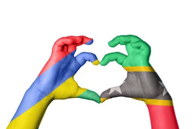 Mauritius Saint Kitts ve Nevis Heart, El hareketi kalp yapma, Kırpma Yolu