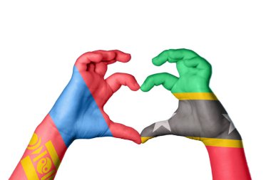 Moğolistan Saint Kitts ve Nevis Heart, El hareketi kalp yapma, Kırpma Yolu