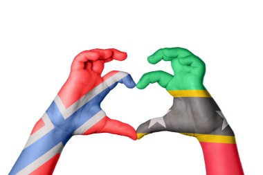 Norveç Saint Kitts ve Nevis Heart, El hareketi kalp yapmak, Kırpma Yolu