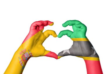 İspanya Saint Kitts ve Nevis Heart, El hareketi kalp yapmak, Kırpma Yolu