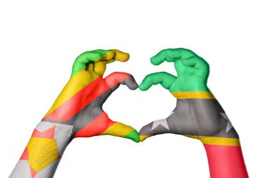 Zimbabwe Saint Kitts ve Nevis Heart, El hareketi kalp yapma, Kırpma Yolu