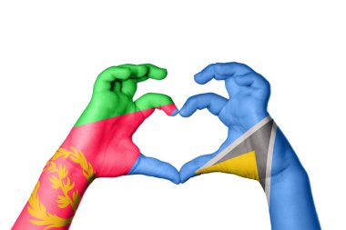 Eritrea Saint Lucia Heart, El hareketi kalp yapma, Kırpma Yolu
