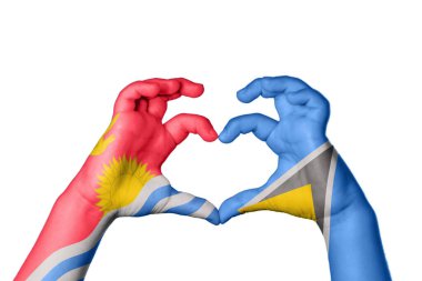 Kiribati Saint Lucia Heart, El hareketi kalp yapmak, Kırpma Yolu