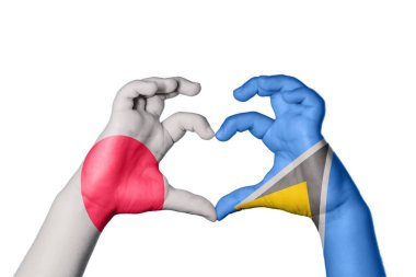 Japonya Saint Lucia Heart, El hareketi kalp yapma, Kırpma Yolu