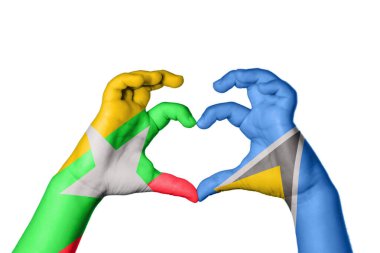 Myanmar Saint Lucia Heart, El hareketi kalp yapma, Kırpma Yolu