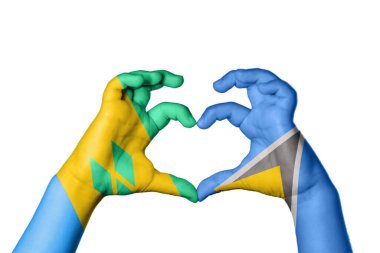 Saint Vincent ve Grenadines Saint Lucia Heart, El hareketi kalp yapma, Kırpma Yolu