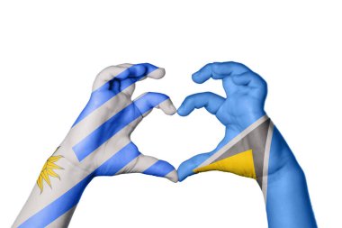 Uruguay Saint Lucia Heart, El hareketi kalp yapmak, Kırpma Yolu