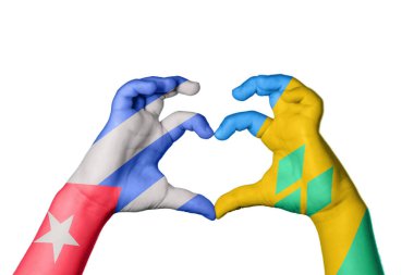 Küba Saint Vincent ve Grenadines Kalbi, El hareketi kalp yapma, Kırpma Yolu