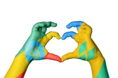 Etiyopya Saint Vincent ve Grenadines Kalbi, El hareketi kalp yapma, Kırpma Yolu