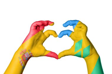 İspanya Saint Vincent ve Grenadines Kalbi, El hareketi kalp yapma, Kırpma Yolu