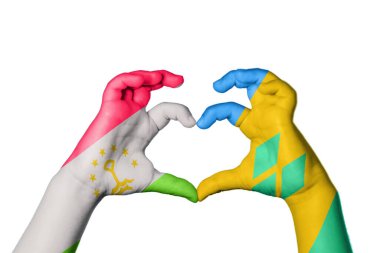 Tacikistan Saint Vincent ve Grenadines Kalbi, El hareketi kalp yapma, Kırpma Yolu