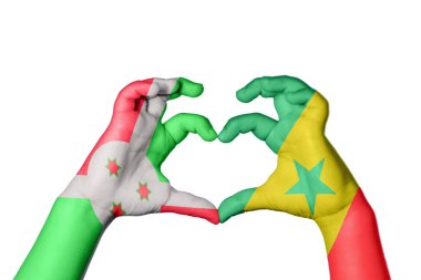 Burundi Senegal Heart, el hareketi kalp yapma, kırpma yolu.