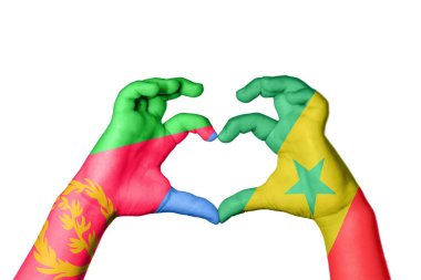 Eritrea Senegal Heart, el hareketi kalp yapma, kırpma yolu.