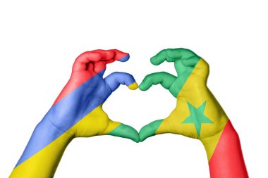 Mauritius Senegal Heart, el hareketi kalp yapma, kırpma yolu.