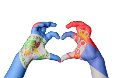 Belize Sırbistan Kalbi ve El hareketi kalp yaptı, Kırpma Yolu