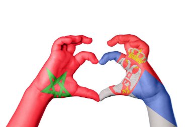 Fas Sırbistan Kalbi, El hareketi kalp yaptı, Kırpma Yolu