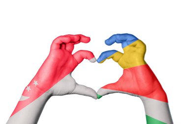 Singapur Seyşeller 'in Kalbi, El hareketi kalp yapma, Kırpma Yolu