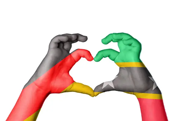 Germania Saint Kitts Nevis Heart Gesto Della Mano Che Cuore — Foto Stock