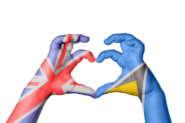 Reino Unido Santa Lúcia Coração Gesto Mão Fazendo Coração Clipping — Fotografia de Stock