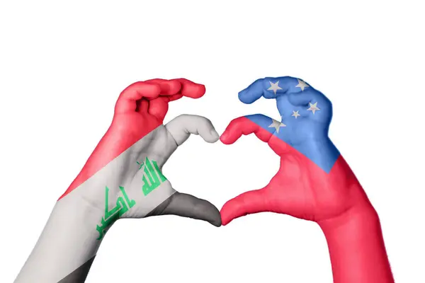 Irak Samoa Herz Handbewegung Die Herz Macht Clipping Path — Stockfoto