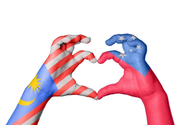 Malajsie Samoa Heart Ruční Gesto Srdce Střih Stezka — Stock fotografie