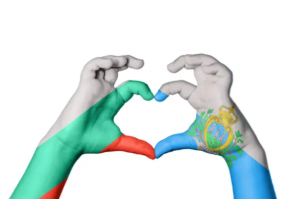 Bulgarien San Marino Herz Handbewegung Die Herz Macht Clipping Path — Stockfoto