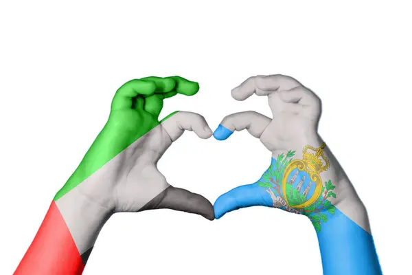 Vereinigte Arabische Emirate San Marino Herz Handbewegung Die Herz Macht — Stockfoto