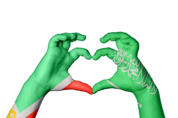 Tschetschenien Saudi Arabien Herz Handbewegung Die Herz Macht Clipping Path — Stockfoto