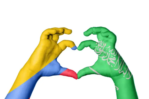 Kolumbien Saudi Arabien Herz Handbewegung Die Herz Macht Clipping Path — Stockfoto