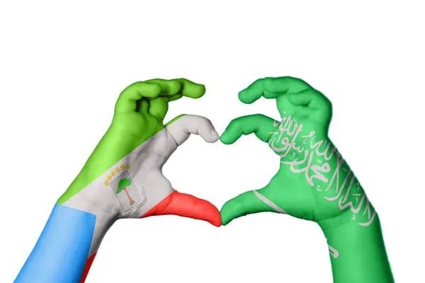 Äquatorialguinea Saudi Arabien Herz Handbewegung Die Herz Macht Clipping Path — Stockfoto