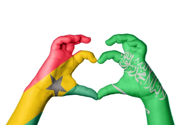 사우디 아라비아 심장을 만드는 제스처 클리핑 — 스톡 사진