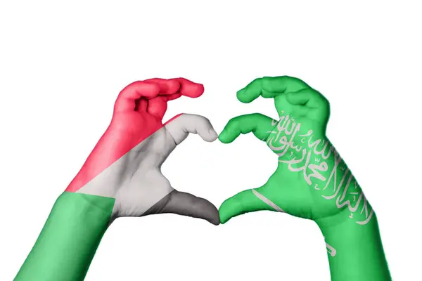 Sudan Saudi Arabien Herz Handbewegung Die Herz Macht Clipping Path — Stockfoto