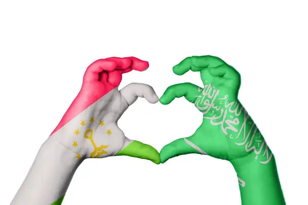 Tadschikistan Saudi Arabien Herz Handbewegung Die Herz Macht Clipping Path — Stockfoto