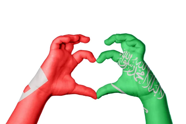Tonga Saudi Arabien Herz Handbewegung Die Herz Macht Clipping Path — Stockfoto