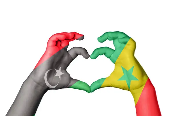 Libya Senegal Kalbi Hareketi Kalp Yapma Kırpma Yolu — Stok fotoğraf