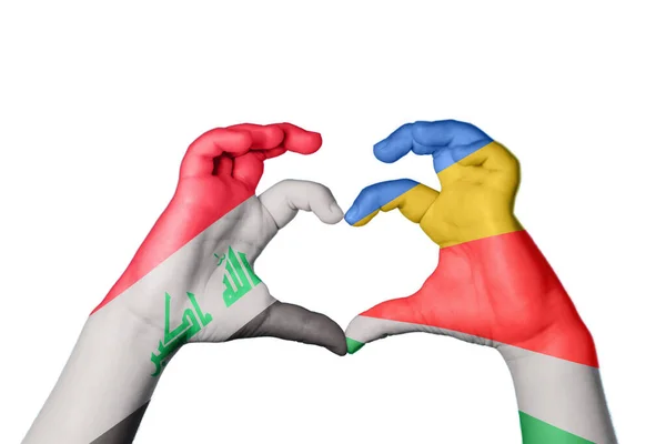 Irak Seychellen Herz Handbewegung Die Herz Macht Clipping Path — Stockfoto
