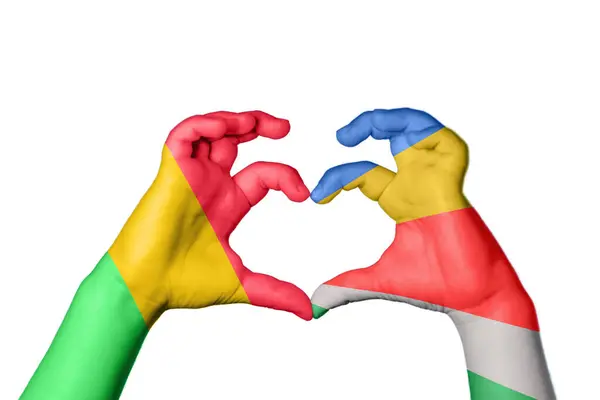 Mali Seychelles Heart Hand Gesture Making Heart Clipping Path — Stock Photo, Image